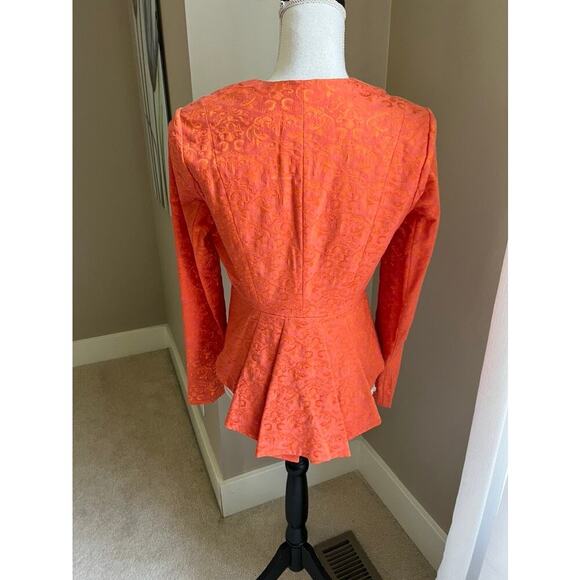 Venus jacquard orange blazer jacket size 4 - Picture 2 of 5